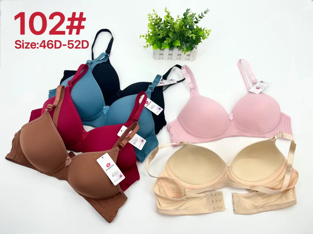 Wholesale molded cup 3-row hook bra model 102 D杯圆杯三排扣 from factory 278