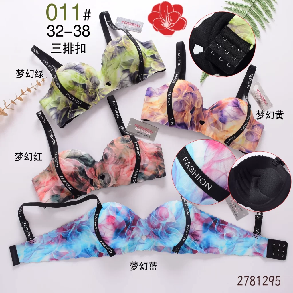 Wholesale one-piece 3-row hook bra model 011 A杯一片式三排扣 from factory 278
