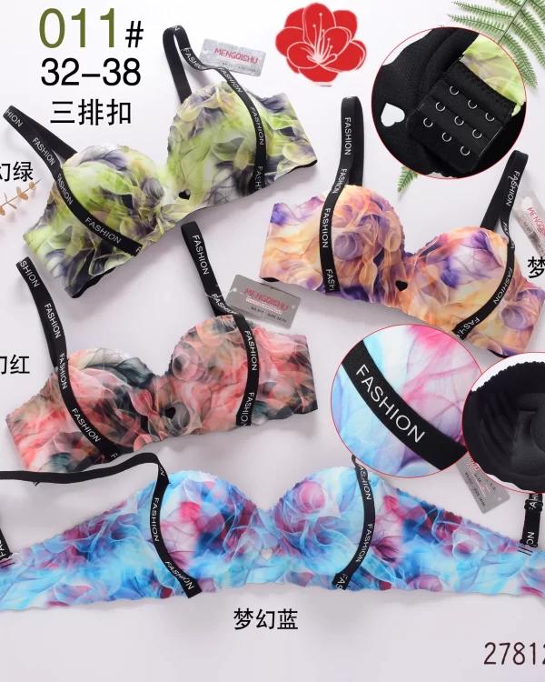 Wholesale one-piece 3-row hook bra model 011 A杯一片式三排扣 from factory 278