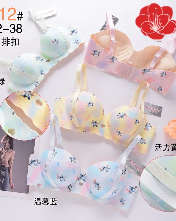 Wholesale one-piece a cup 3-row hook bra model 012 from factory 278