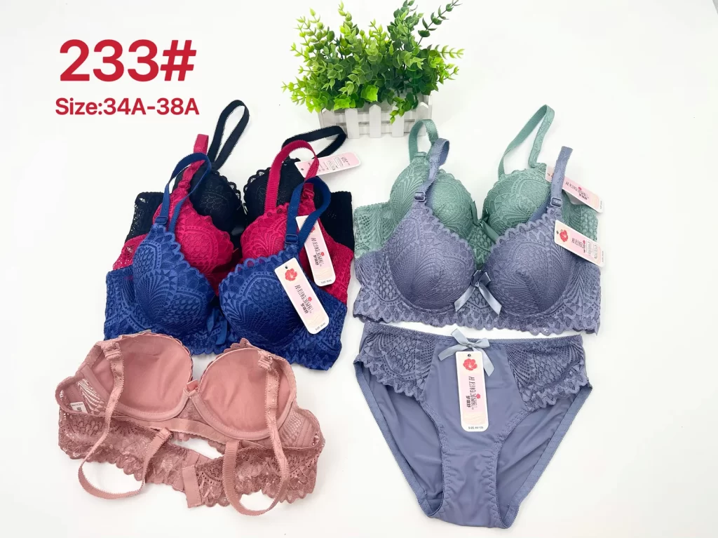 Wholesale Lace Trim Bra Set A Cup (233) - China lingerie manufacturer & supplier
