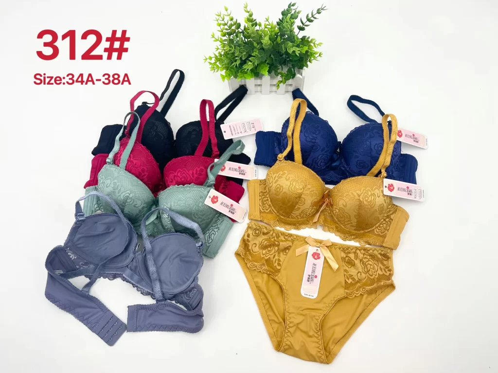 Wholesale Lace Trim Bra Set A Cup (312) - China lingerie manufacturer & supplier