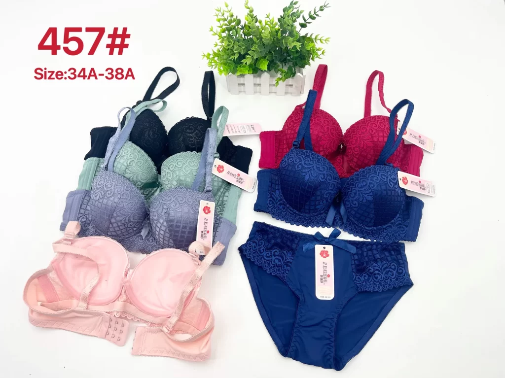 Wholesale Lace Trim Bra Set A Cup (457) - China lingerie manufacturer & supplier