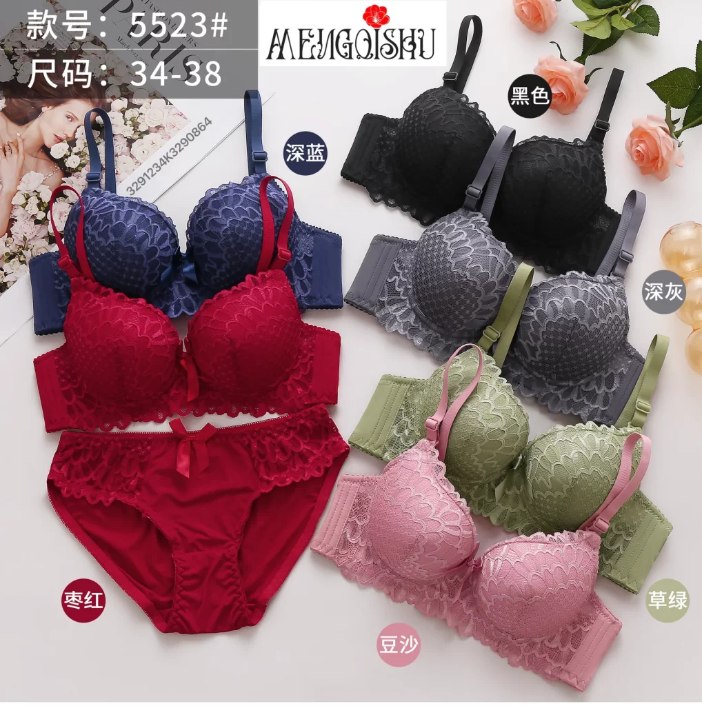 Wholesale Lace Trim Bra Set A Cup (5523) - China lingerie manufacturer & supplier