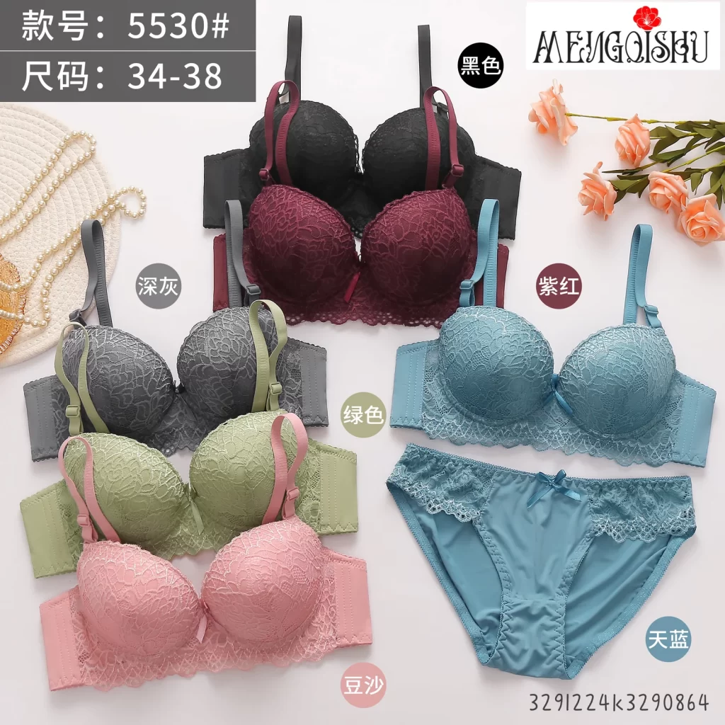 Wholesale Lace Trim Bra Set A Cup (5530) - China lingerie manufacturer & supplier