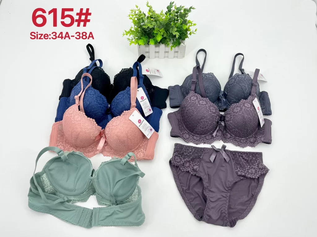 Wholesale Lace Trim Bra Set A Cup (615) - China lingerie manufacturer & supplier