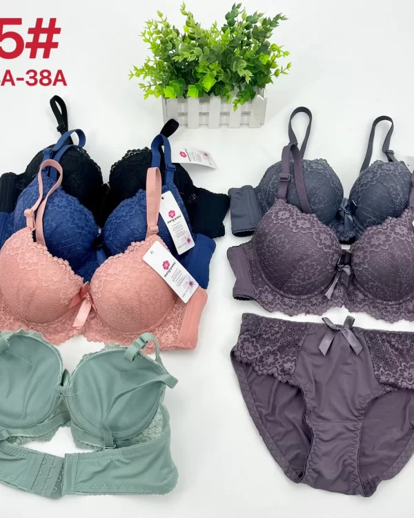 Wholesale Lace Trim Bra Set A Cup (615) - China lingerie manufacturer & supplier