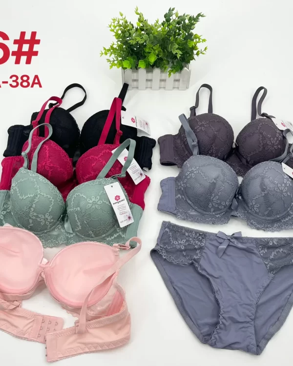 Wholesale Lace Trim Bra Set A Cup (616) - China lingerie manufacturer & supplier