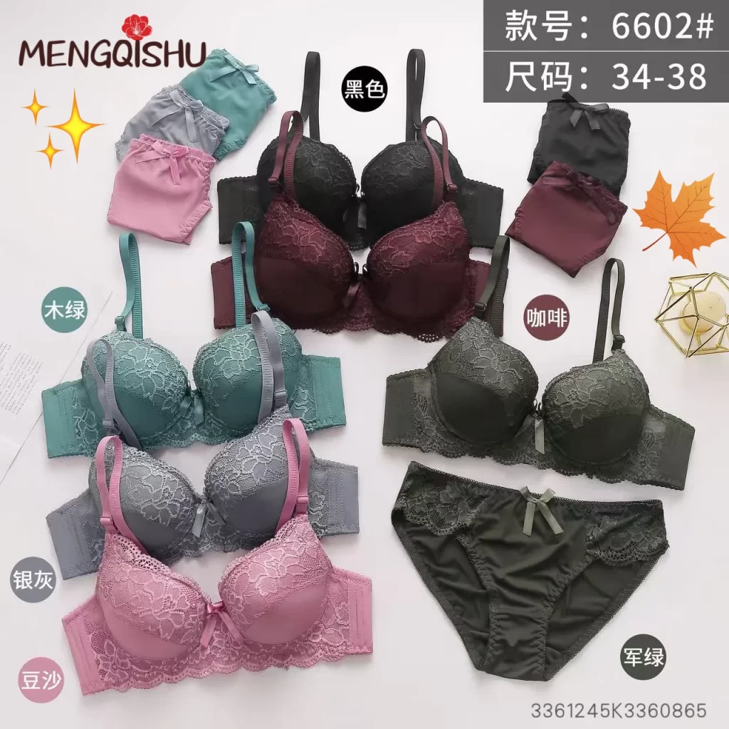 Wholesale Lace Trim Bra Set A Cup (6602) - China lingerie manufacturer & supplier