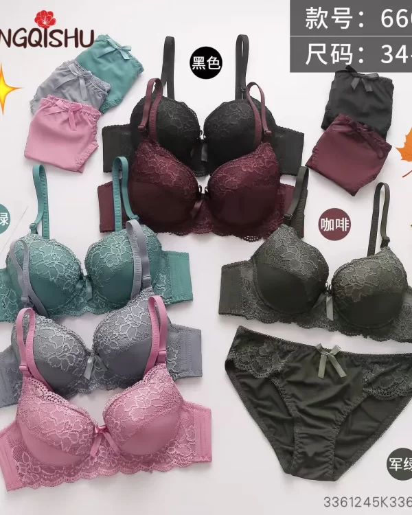 Wholesale Lace Trim Bra Set A Cup (6602) - China lingerie manufacturer & supplier