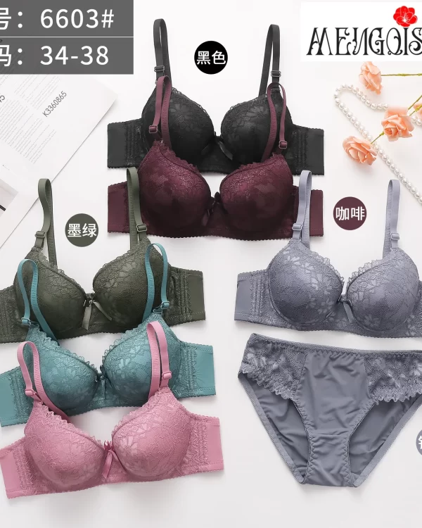 Wholesale Lace Trim Bra Set A Cup (6603) - China lingerie manufacturer & supplier