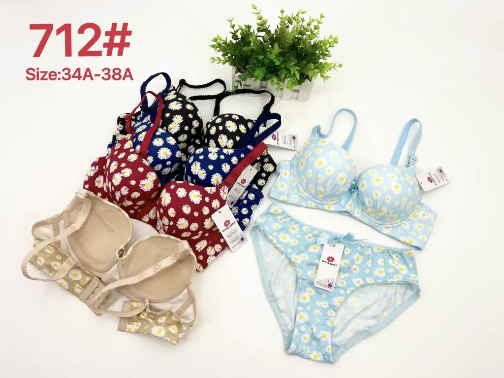 Wholesale Floral Print Bra Set A Cup (712) - China lingerie manufacturer & supplier