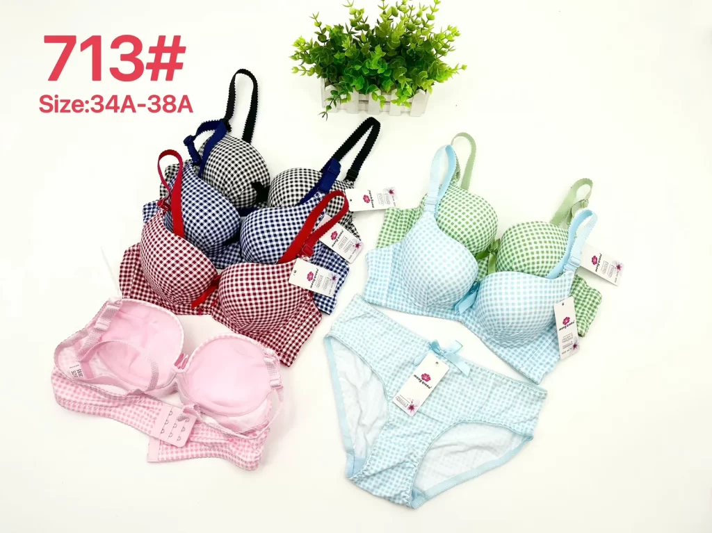 Wholesale Floral Print Bra Set A Cup (713) - China lingerie manufacturer & supplier