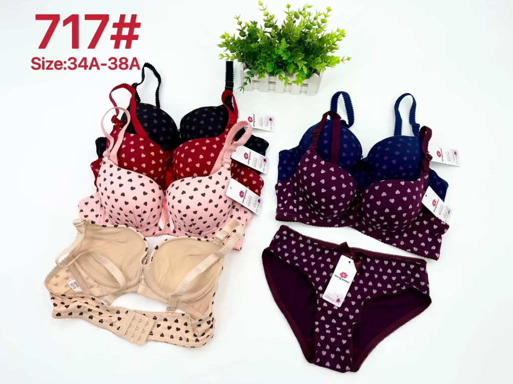 Wholesale Floral Print Bra Set A Cup (717) - China lingerie manufacturer & supplier