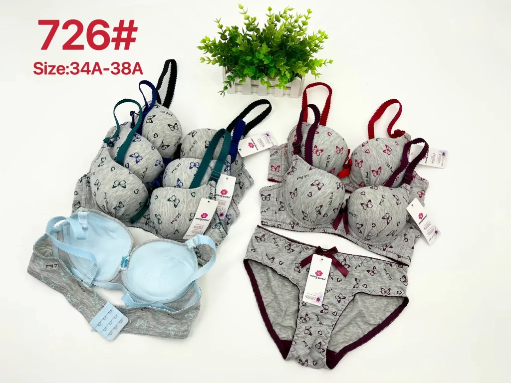 Wholesale Floral Print Bra Set A Cup (726) - China lingerie manufacturer & supplier