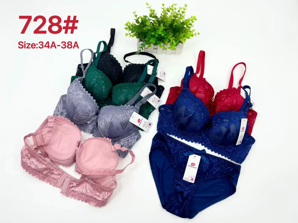 Wholesale Lace Trim Bra Set A Cup (728) - China lingerie manufacturer & supplier
