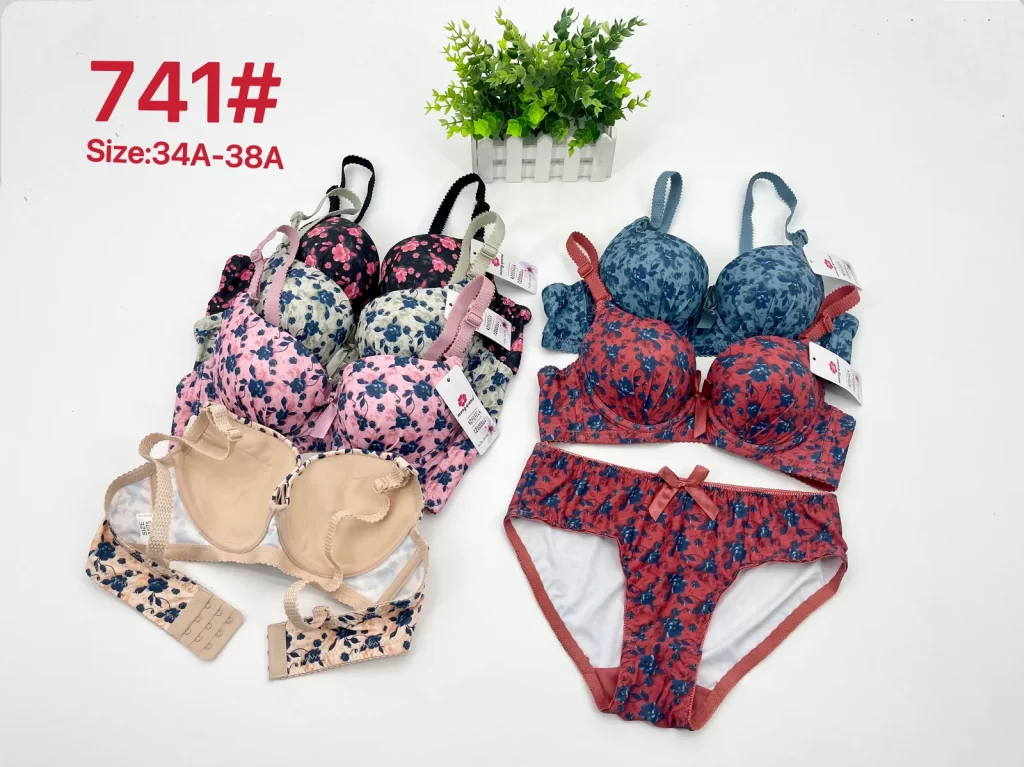 Wholesale Floral Print Bra Set A Cup (741) - China lingerie manufacturer & supplier