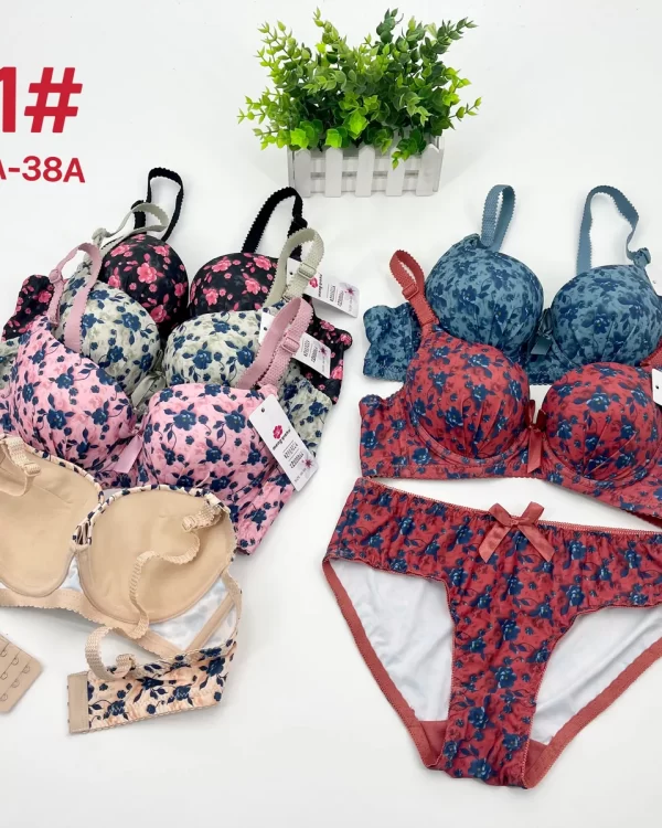 Wholesale Floral Print Bra Set A Cup (741) - China lingerie manufacturer & supplier
