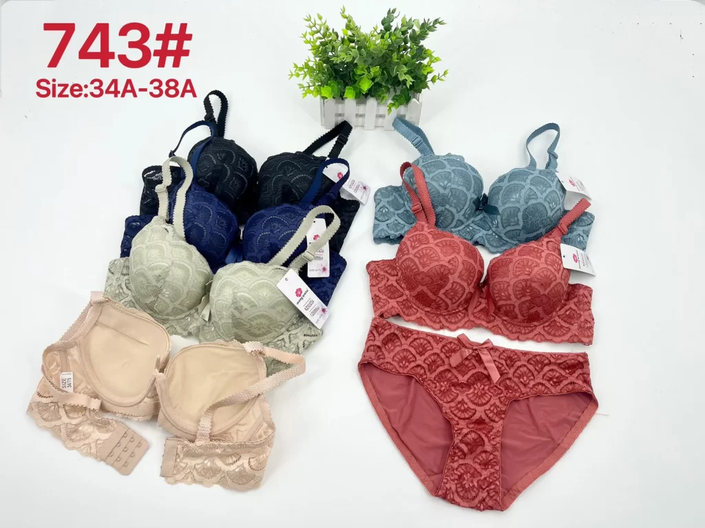 Wholesale Lace Trim Bra Set A Cup (743) - China lingerie manufacturer & supplier