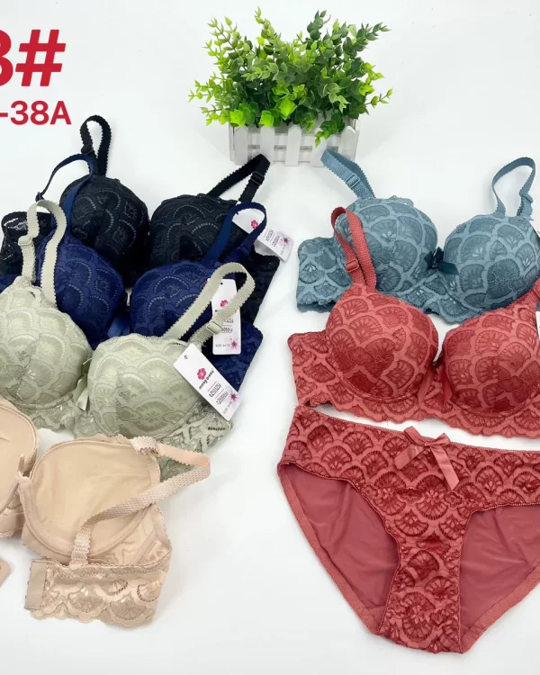 Wholesale Lace Trim Bra Set A Cup (743) - China lingerie manufacturer & supplier