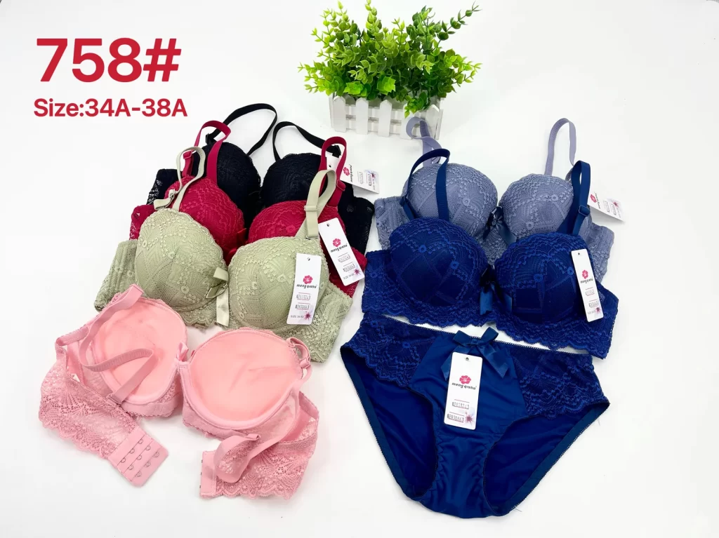 Wholesale Lace Trim Bra Set A Cup (758) - China lingerie manufacturer & supplier