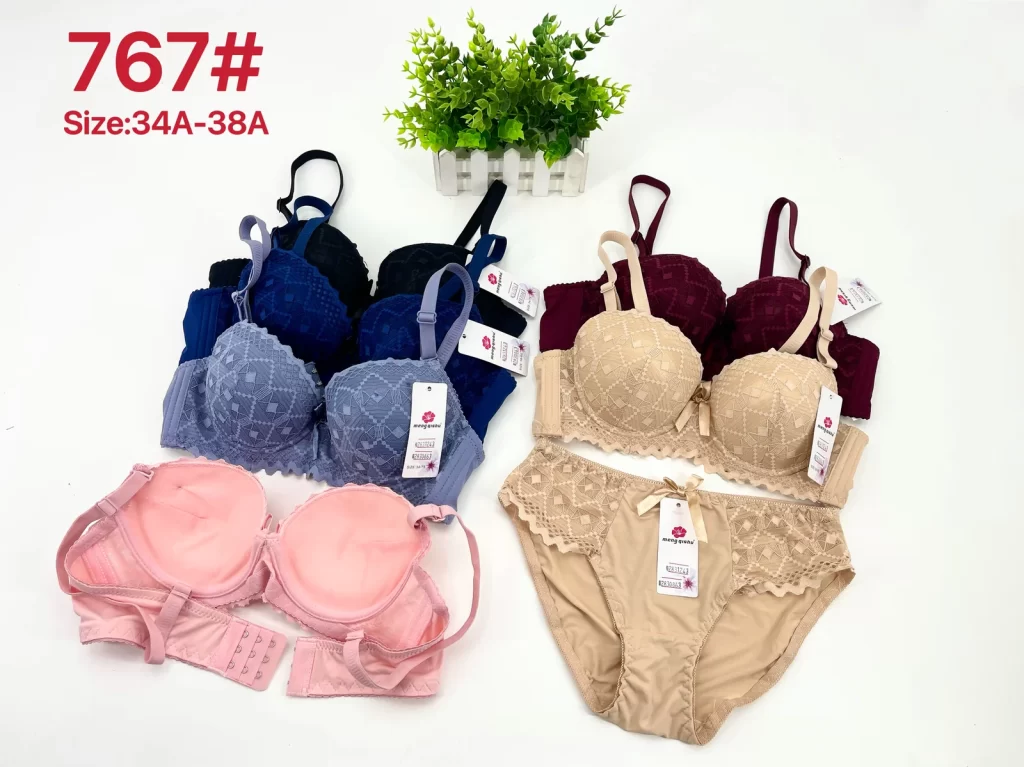 Wholesale Lace Trim Bra Set A Cup (767) - China lingerie manufacturer & supplier