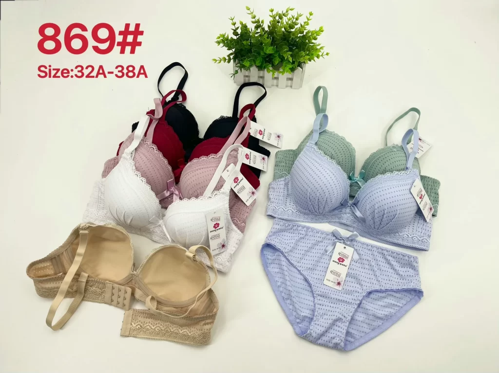 Wholesale Lace Trim Bra Set A Cup (869) - China lingerie manufacturer & supplier