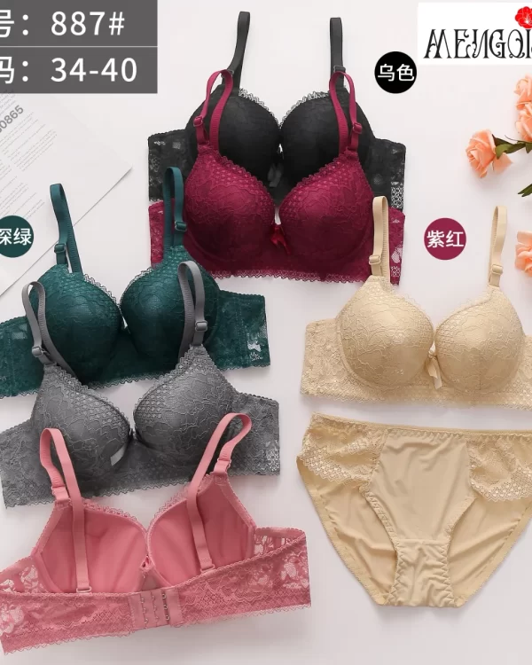 Wholesale Lace Trim Bra Set A Cup (887) - China lingerie manufacturer & supplier