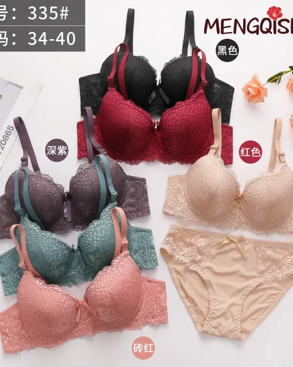 Wholesale Lace Trim Bra Set B Cup (335) - China lingerie manufacturer & supplier