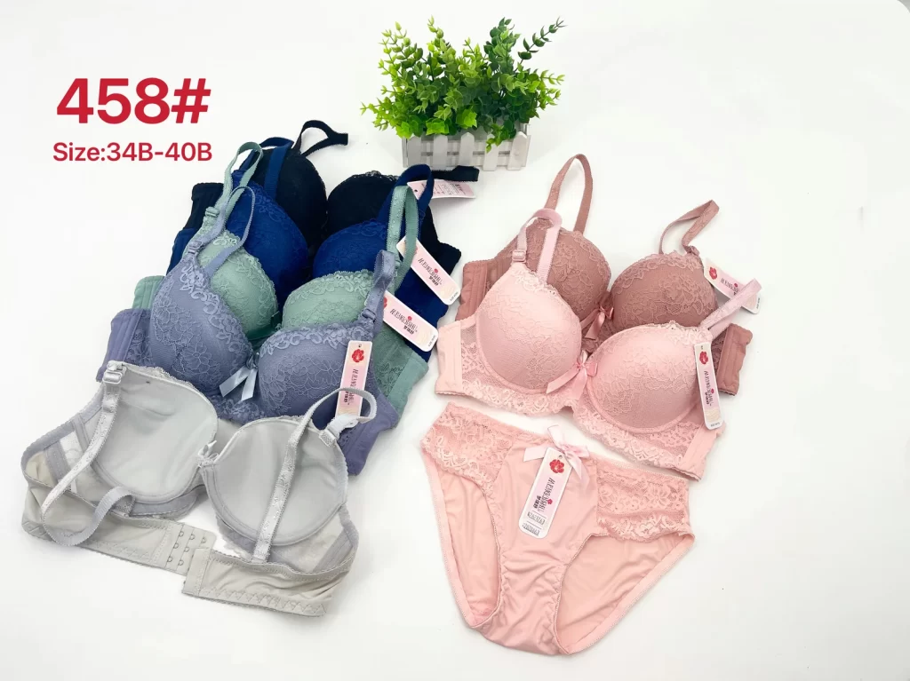 Wholesale Lace Trim Bra Set B Cup (458) - China lingerie manufacturer & supplier
