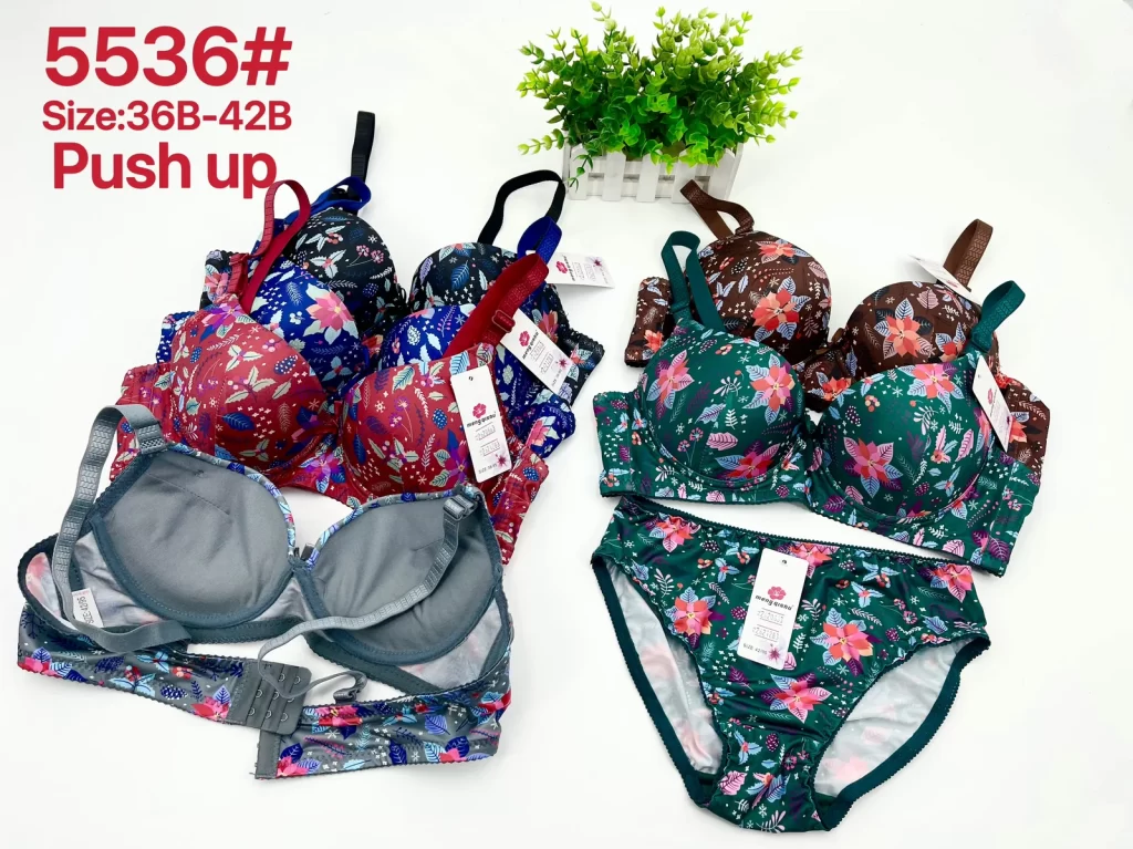 Wholesale Floral Print Bra Set B Cup (5536) - China lingerie manufacturer & supplier