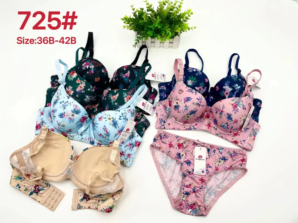 Wholesale Floral Print Bra Set B Cup (725) - China lingerie manufacturer & supplier