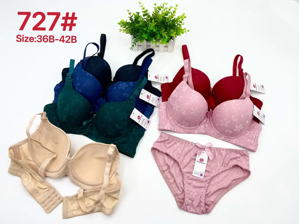 Wholesale Floral Print Bra Set B Cup (727) - China lingerie manufacturer & supplier