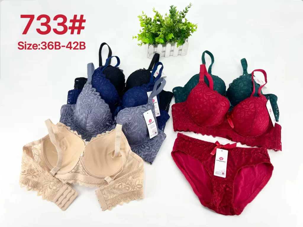 Wholesale Lace Trim Bra Set B Cup (733) - China lingerie manufacturer & supplier