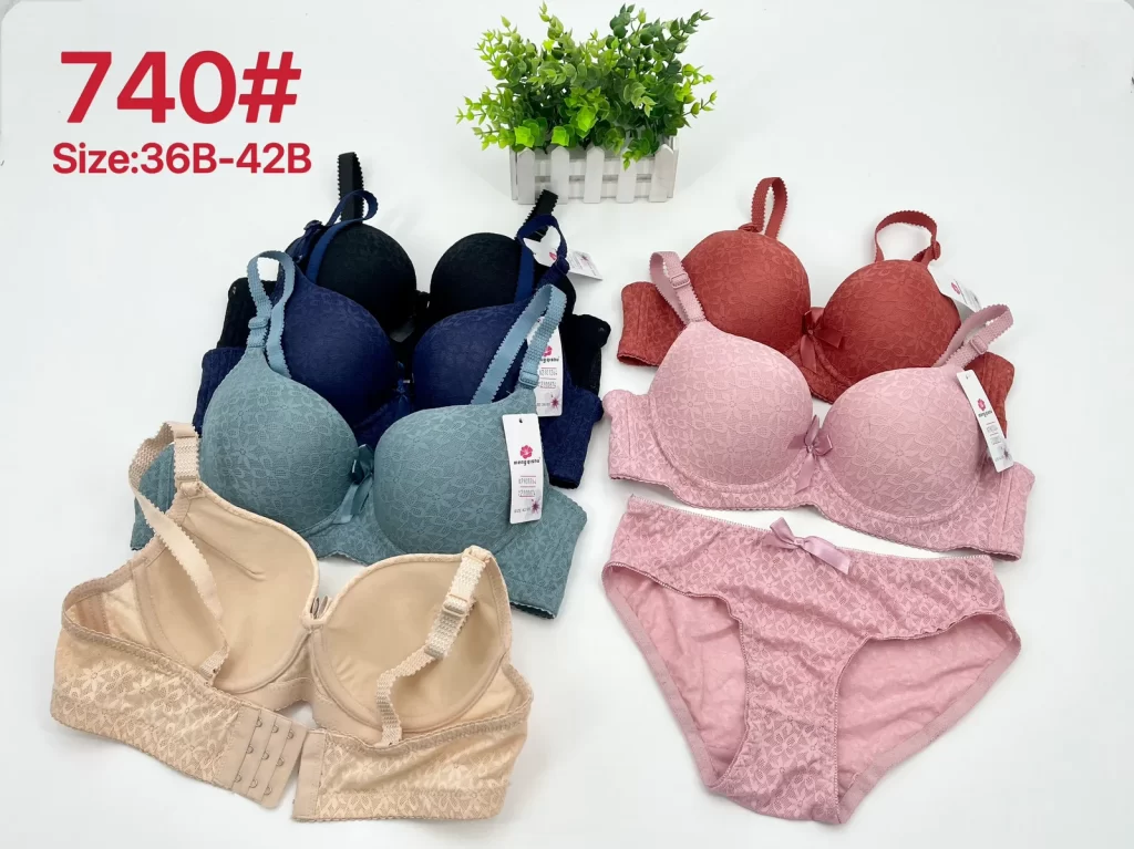 Wholesale Lace Trim Bra Set B Cup (740) - China lingerie manufacturer & supplier