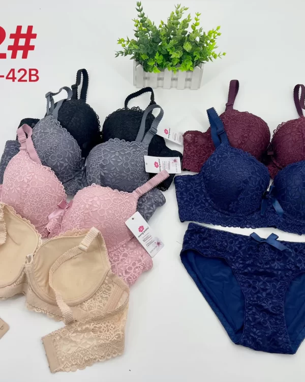 Wholesale Lace Trim Bra Set B Cup (742) - China lingerie manufacturer & supplier