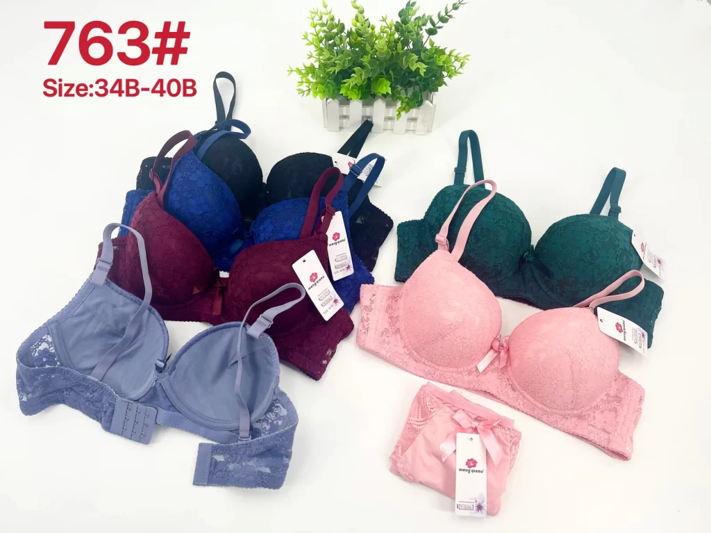 Wholesale Lace Trim Bra Set B Cup (763) - China lingerie manufacturer & supplier