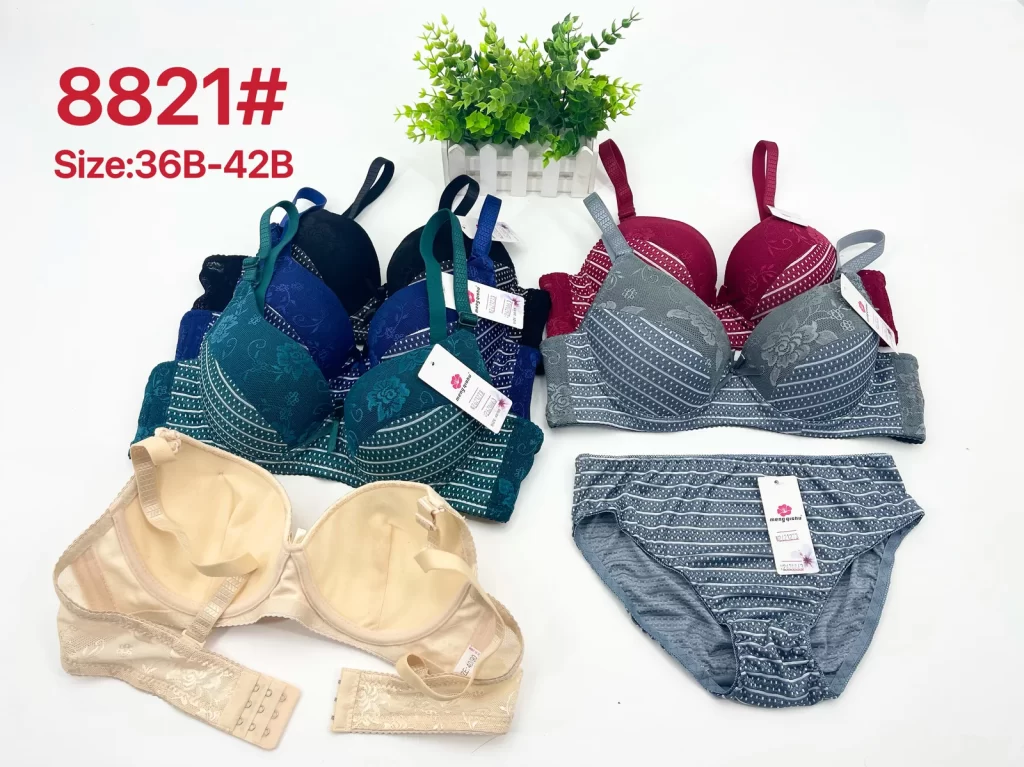 Wholesale Lace Trim Bra Set B Cup (8821) - China lingerie manufacturer & supplier