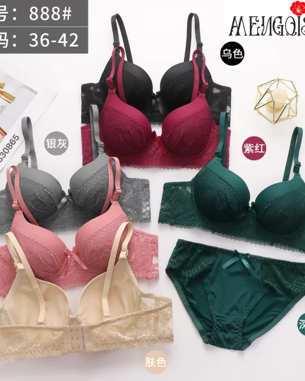 Wholesale Lace Trim Bra Set B Cup (888) - China lingerie manufacturer & supplier