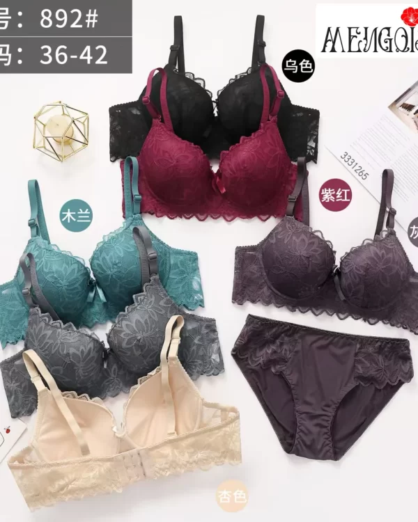 Wholesale Lace Trim Bra Set B Cup (892) - China lingerie manufacturer & supplier