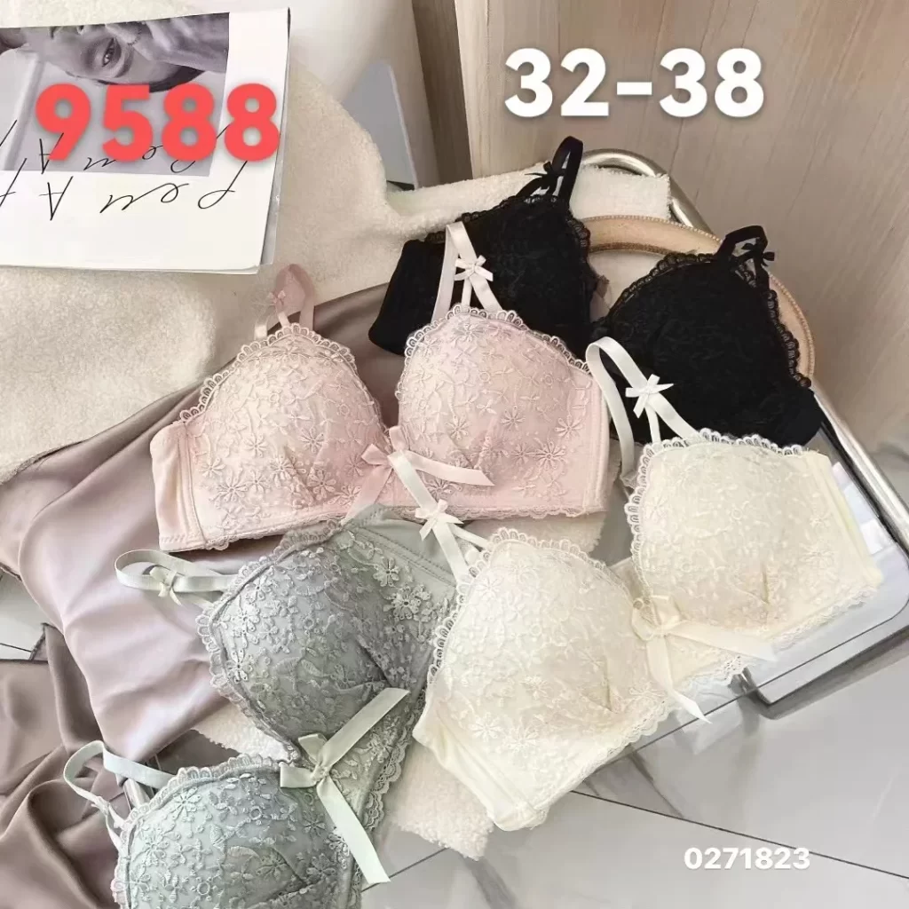 Wholesale Lace Trim Jacquard Bra (9588) - China lingerie manufacturer & supplier