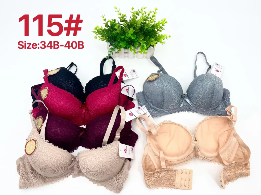 Wholesale Lace Trim Jacquard Bra B Cup (115) - China lingerie manufacturer & supplier