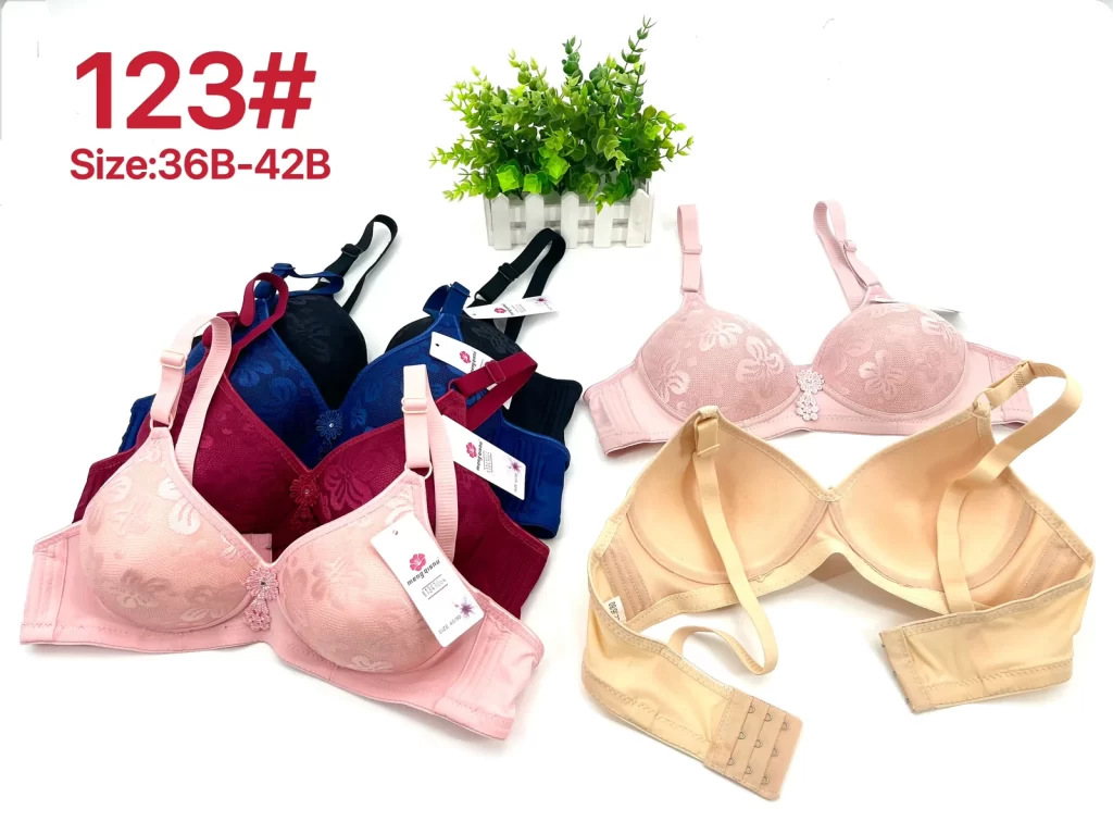 Wholesale Lace Trim Jacquard Bra B Cup (123) - China lingerie manufacturer & supplier