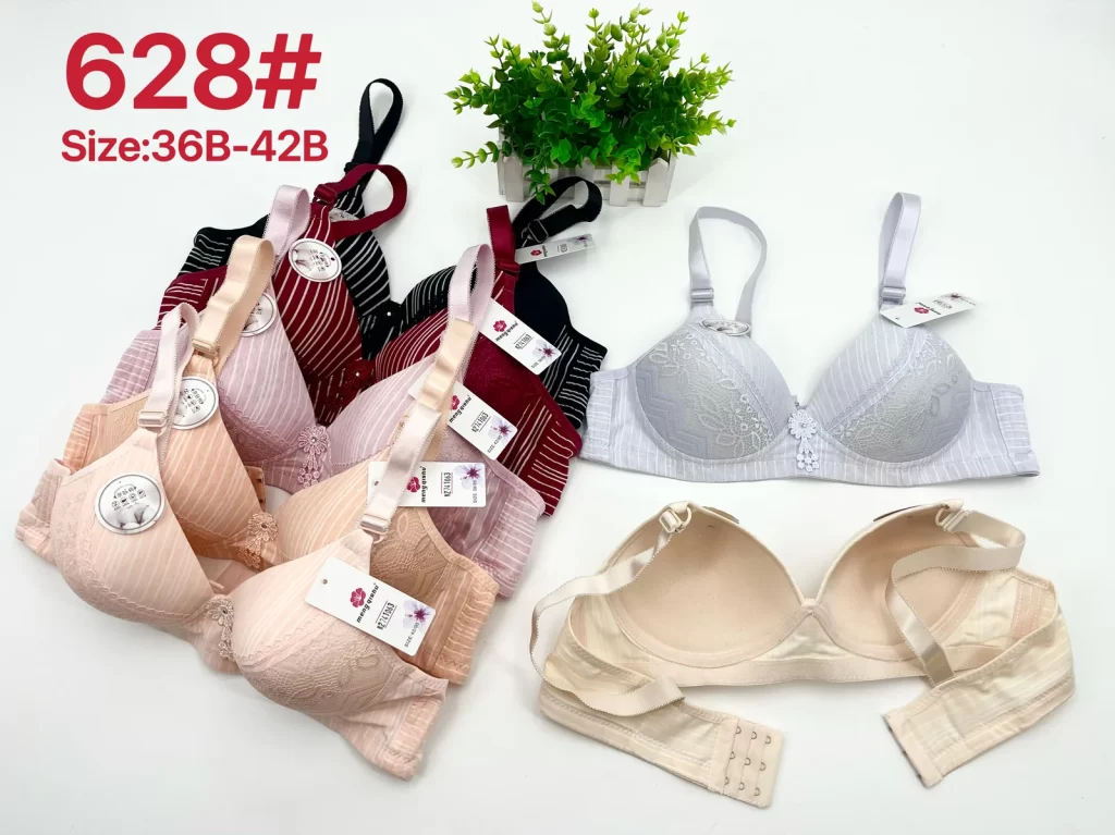 Wholesale Lace Trim Jacquard Bra B Cup (628) - China lingerie manufacturer & supplier