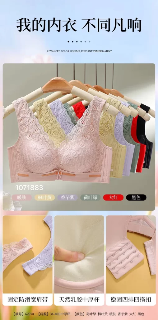 Wholesale Lace Trim Bra B Cup (6297) - China lingerie manufacturer & supplier