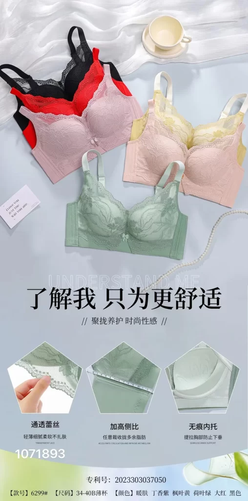 Wholesale Lace Trim Bra B Cup (6299) - China lingerie manufacturer & supplier
