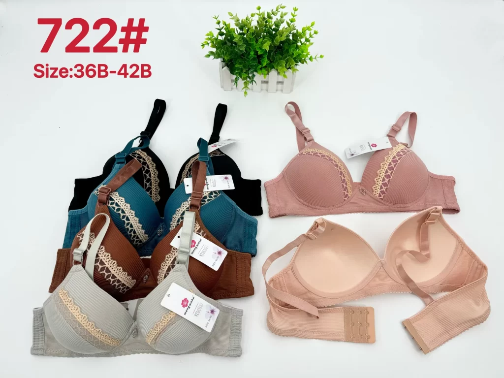 Wholesale Lace Trim Striped Bra B Cup (722) - China lingerie manufacturer & supplier