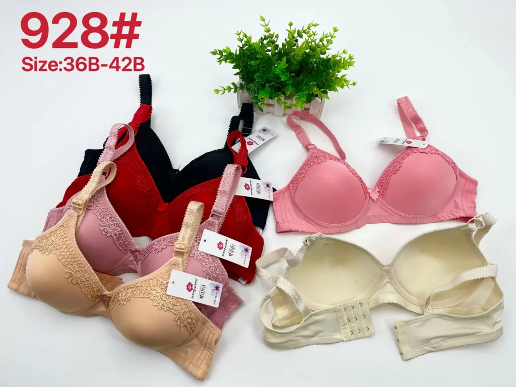 Wholesale Lace Trim Jacquard Bra B Cup (928) - China lingerie manufacturer & supplier