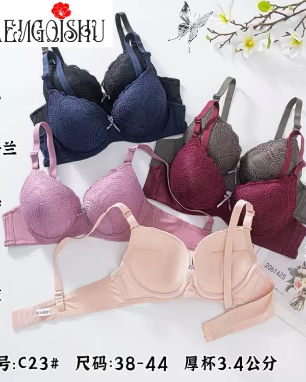 Wholesale Plus Size Lace Trim Bra C Cup (C23) - China lingerie manufacturer & supplier