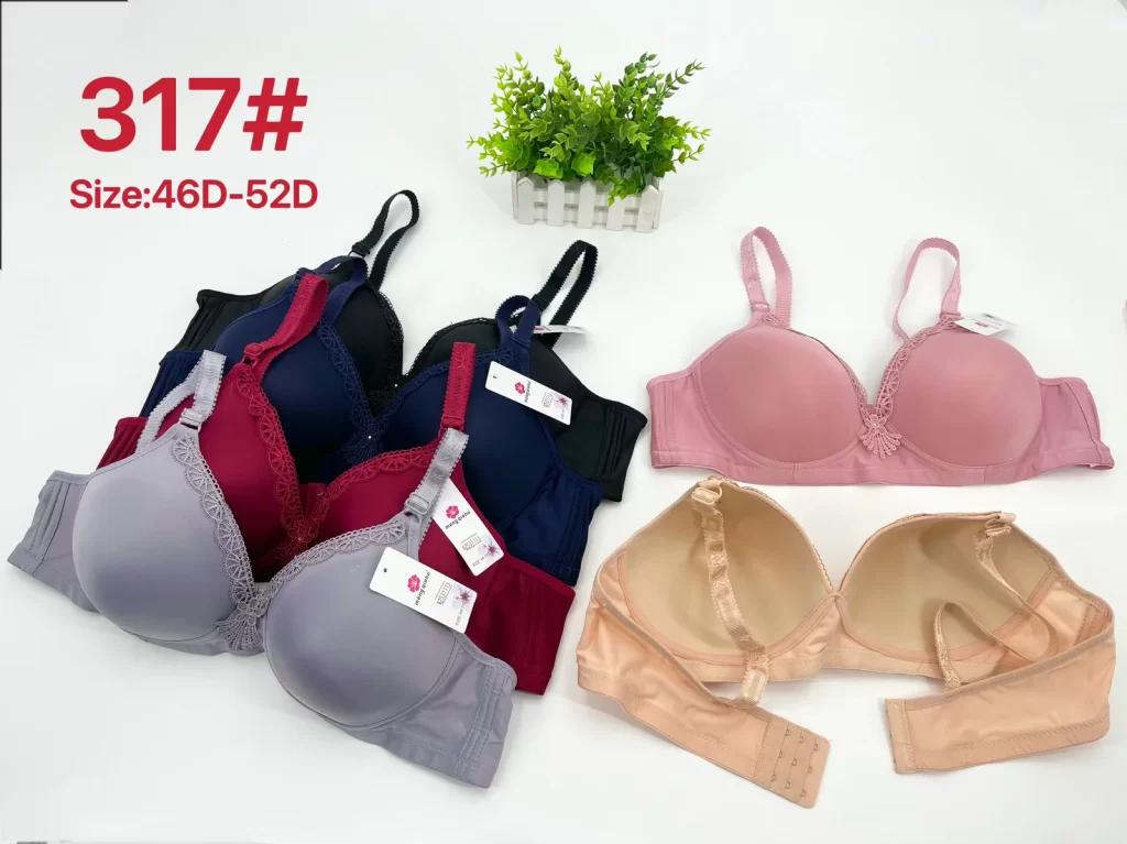 Wholesale Plus Size Lace Trim Bra D Cup (317) - China lingerie manufacturer & supplier